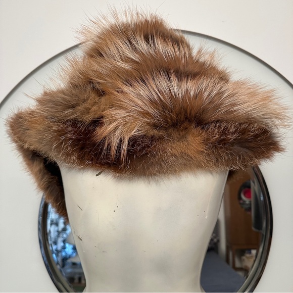 LANVIN Paris Made In Italy Black Brown Fur Wrap Collar Scarf Patent Buckle - Picture 3 of 15